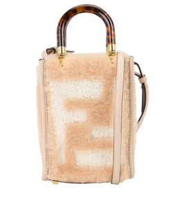 Mini Sunshine Shopper, Shearling/Leather, Beige, DB/S, 3*